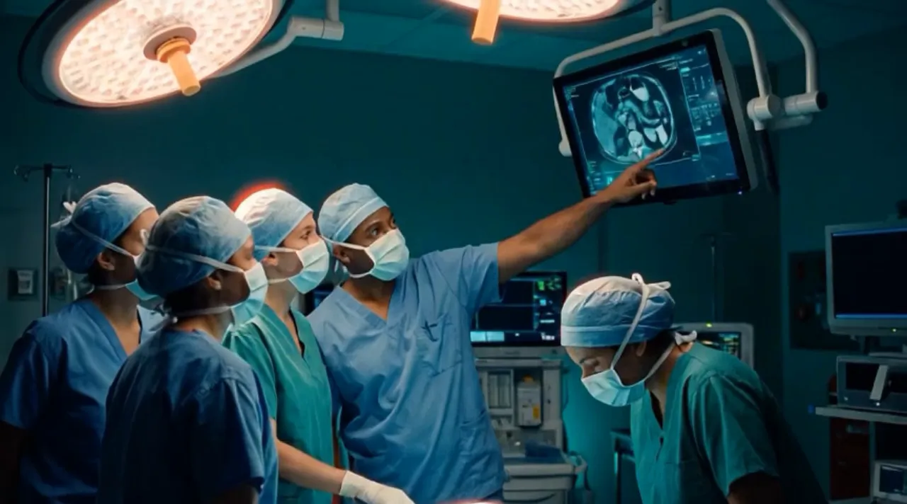 Healthcare scene in the DigiVidBio photo style