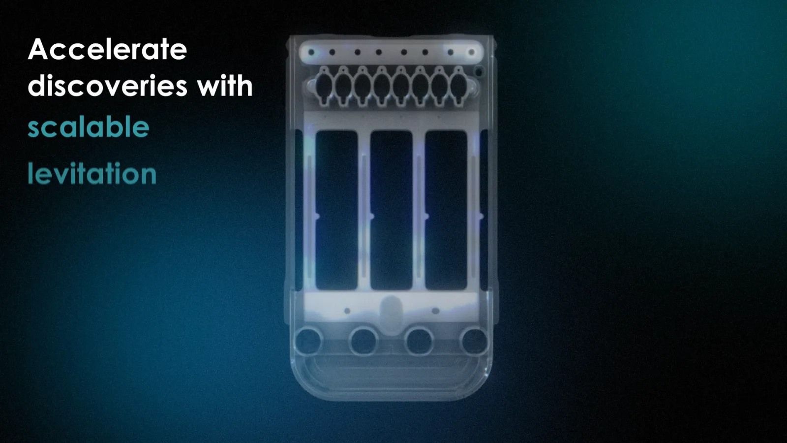 The cartridge: Four channels for scalable levitation.