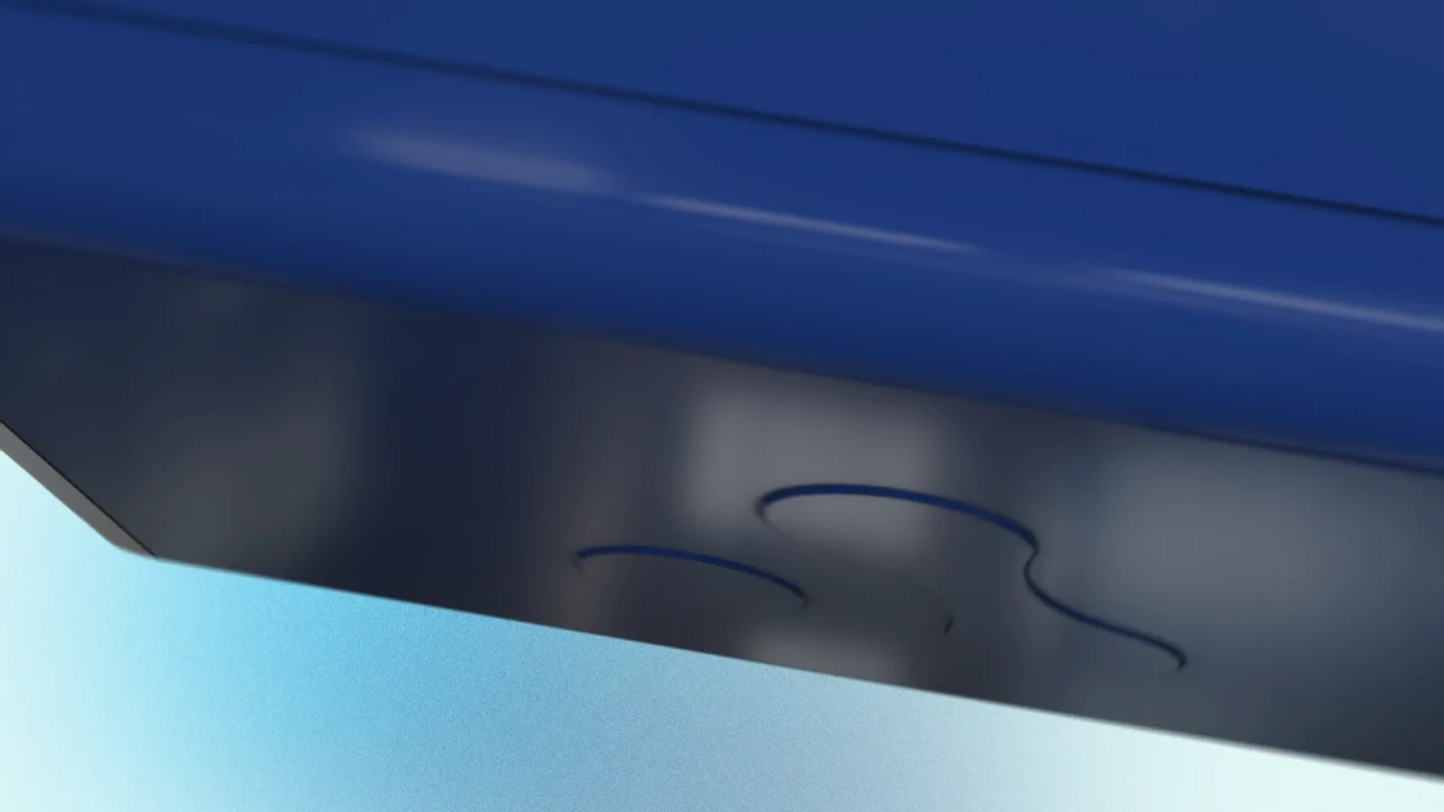 The mark: The embossed three-dot mark on the instrument’s side.